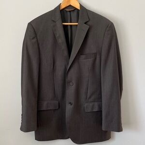Pronto Uomo Signature Single Breasted 100% Wool Stone Gray Suit Jacket Size 42R